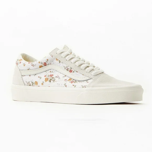 Vans Old Skool Vintage Floral Marshmallow Embroidered Sneakers Women's Size 7.5 - Picture 4 of 6
